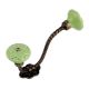 Green Wheel Flower Ceramic Antique Rope Iron Hook
